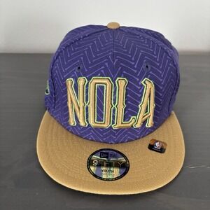 New Orleans Youth Pelicans Snapback Hat x New Era 9FIFTY City Edition Cap Purple